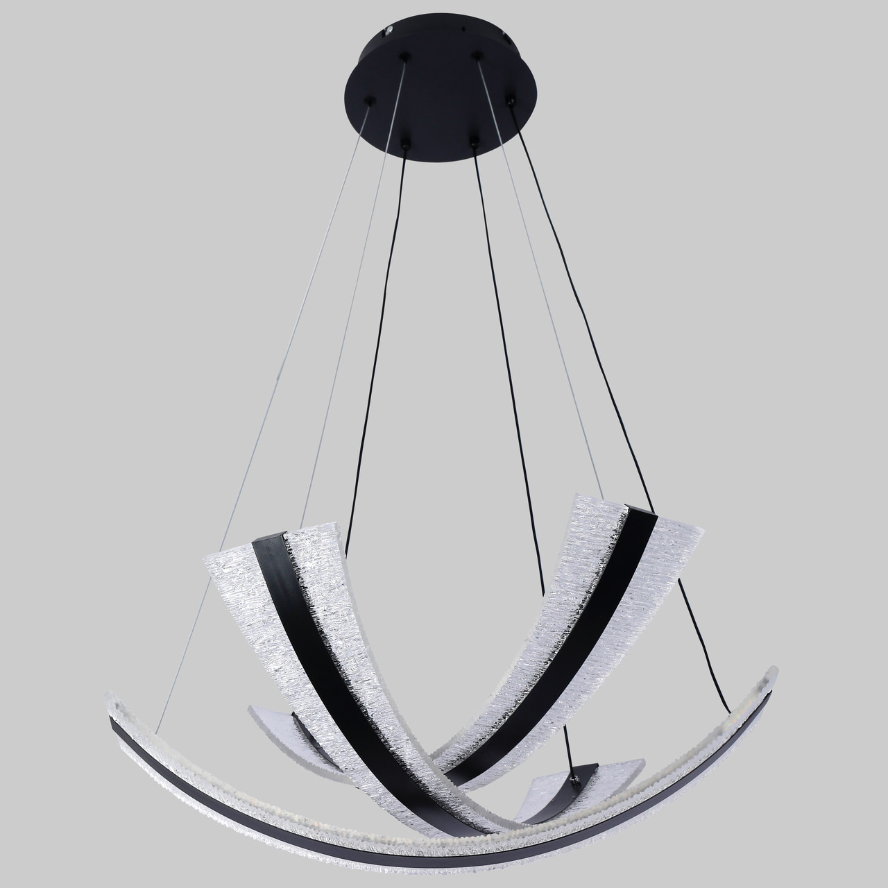 Підвісна led люстра 86W в чорному кольорі  (87-3083 BK)