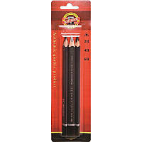 Олівці прості чорнографітні K-I-N №1835 3штуки (2В, 4В, 6В) "Triograph" трикутні товсті