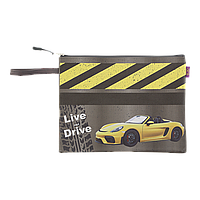 Папка тканинна на блискавці А4+ Zibi №705543 "Машинка" прогумована