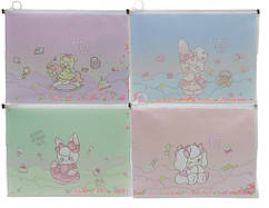 Папка з бігунком zip-lock А4+ КНР №2401-А4 "Сипучі блискітки. Зайка" розширена