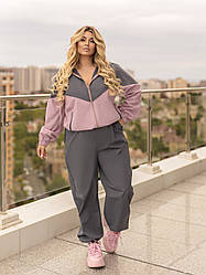 Стильний жіночий костюм з плащівки "Wolf"| Батал