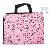 Портфель тканинний B4+ Zibi №705528-10 "Школа" на 2 відділення з тканинними ручками рожевий