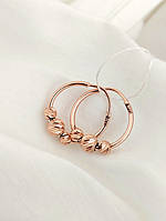 Золоті сережки кільця з кульками