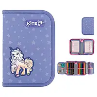 Пенал-книжка наповнений Kite №25-622Н "L.Pony" на 1 відділення з 2 відворотами
