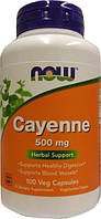 Кайенский перец для поддержки пищеварения и сосудов Now Foods Cayenne 500 мг 100 капс