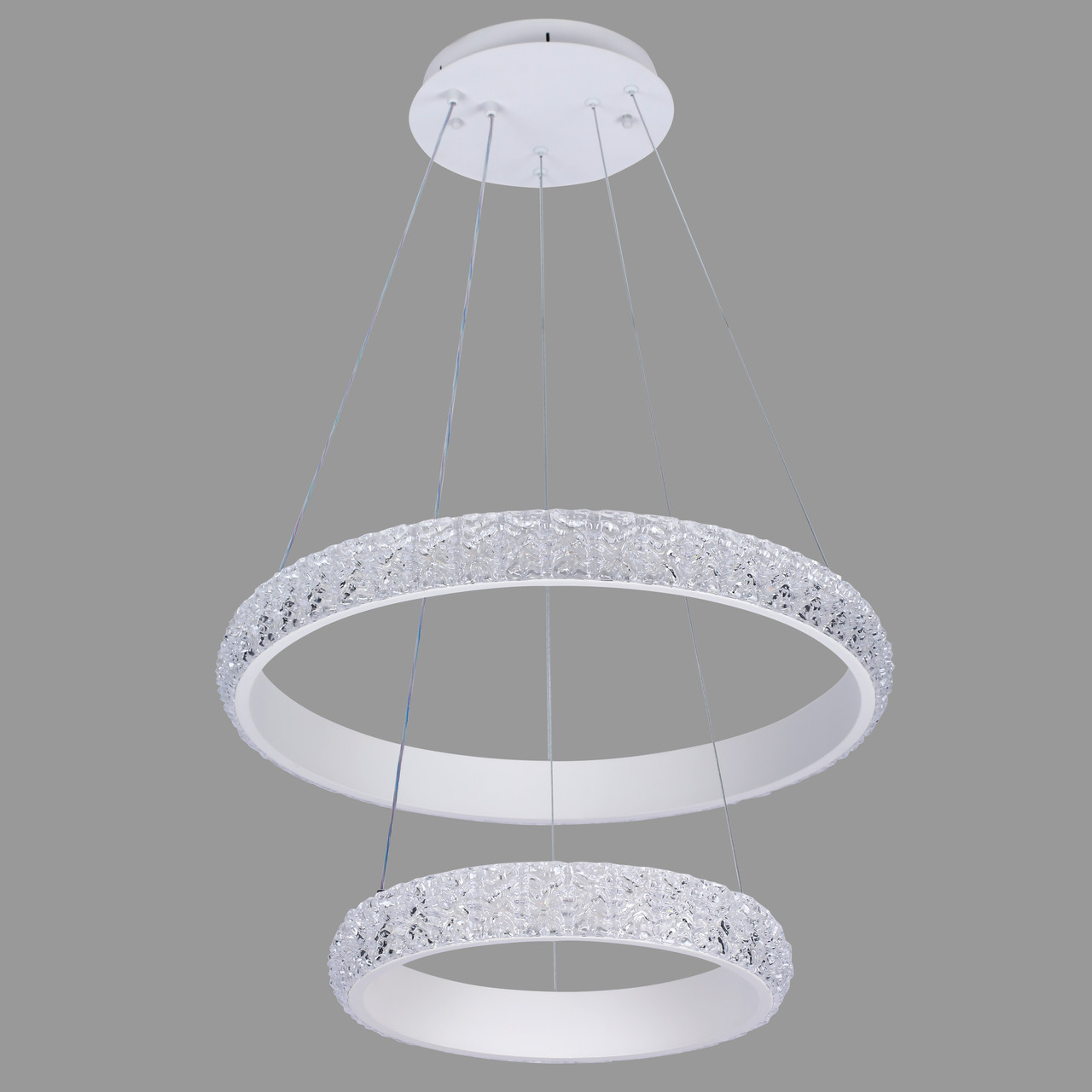 Підвісна led люстра 50W 40+60см в білому кольорі (87-5130 (400+600) WH)