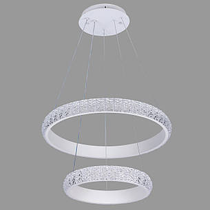 Підвісна led люстра 50W 40+60см в білому кольорі (87-5130 (400+600) WH), фото 1
