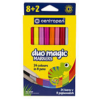 Фломастери Centropen №2599/10 "Duo Magic" 8 кольорів + 2 поглинача чорнил