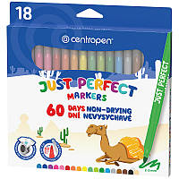 Фломастери Centropen №2510/18 "Perfect" 18 кольорів невисихаючі