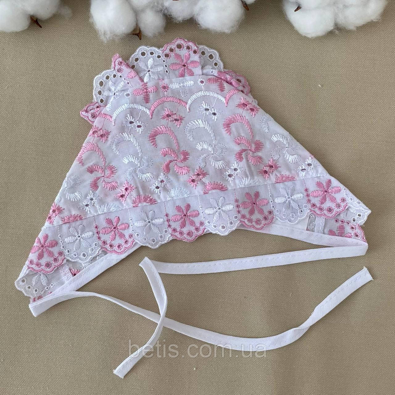 Чепчик "Святковий" Рожевий Шиття арт.27071057 Зріст 56-38(р)