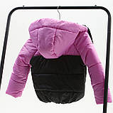 Демісезонна куртка для дівчинки 1-14 років на весну осінь Дитяча Осіння курточка для дітей та підлітків Чорно-рожевий 74-80, фото 3