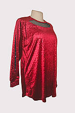 Велюрова туніка великих розмірів червона ошатна, фото 4