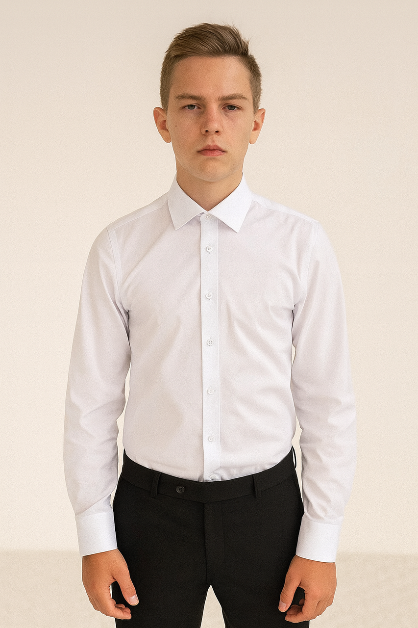 Дитяча сорочка для хлопчика Enriko біла (B8346), фото 1