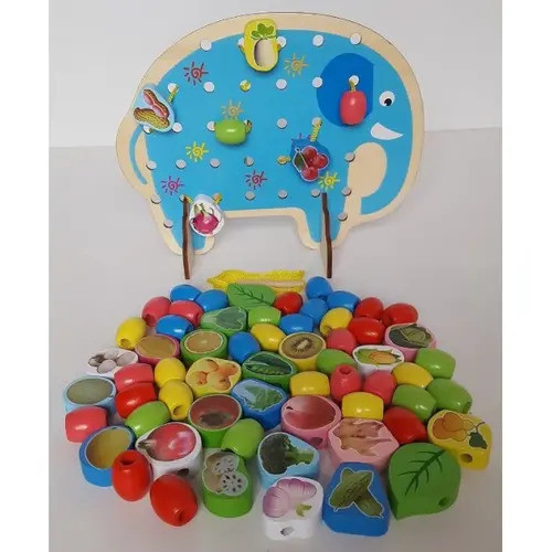 Розвиваюча дерев'яна гра "шнурівка слоник" (С 39320), фото 1