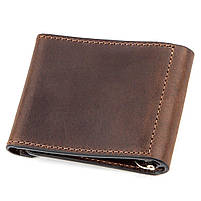 Затискач для грошей вінтажний GRANDE PELLE 11148 Коричневий, фото 2
