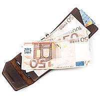 Затискач для грошей вінтажний GRANDE PELLE 11148 Коричневий, фото 6