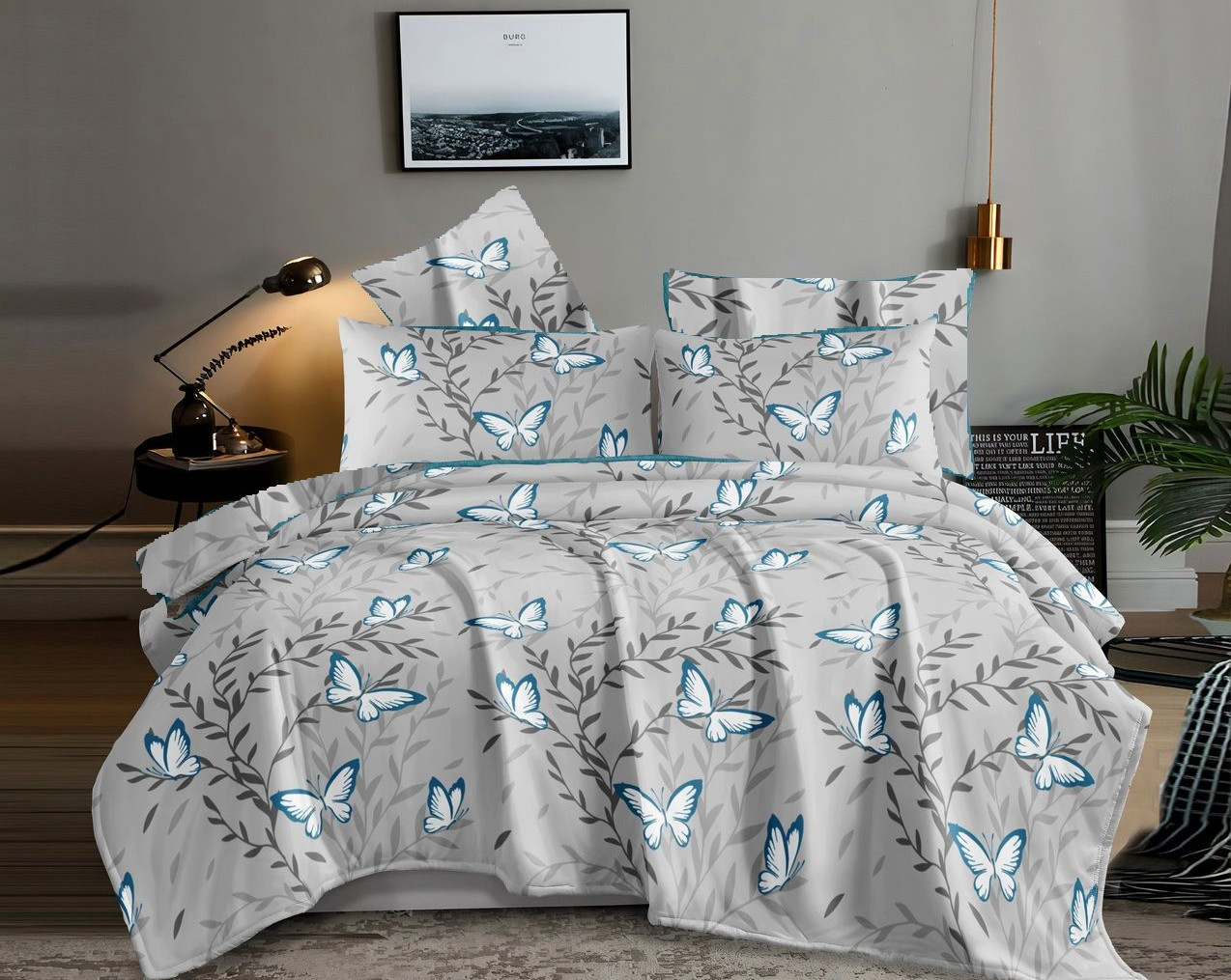 Постільна білизна, бязь GOLD, євро комплект, метелики компаньйон, фото 1