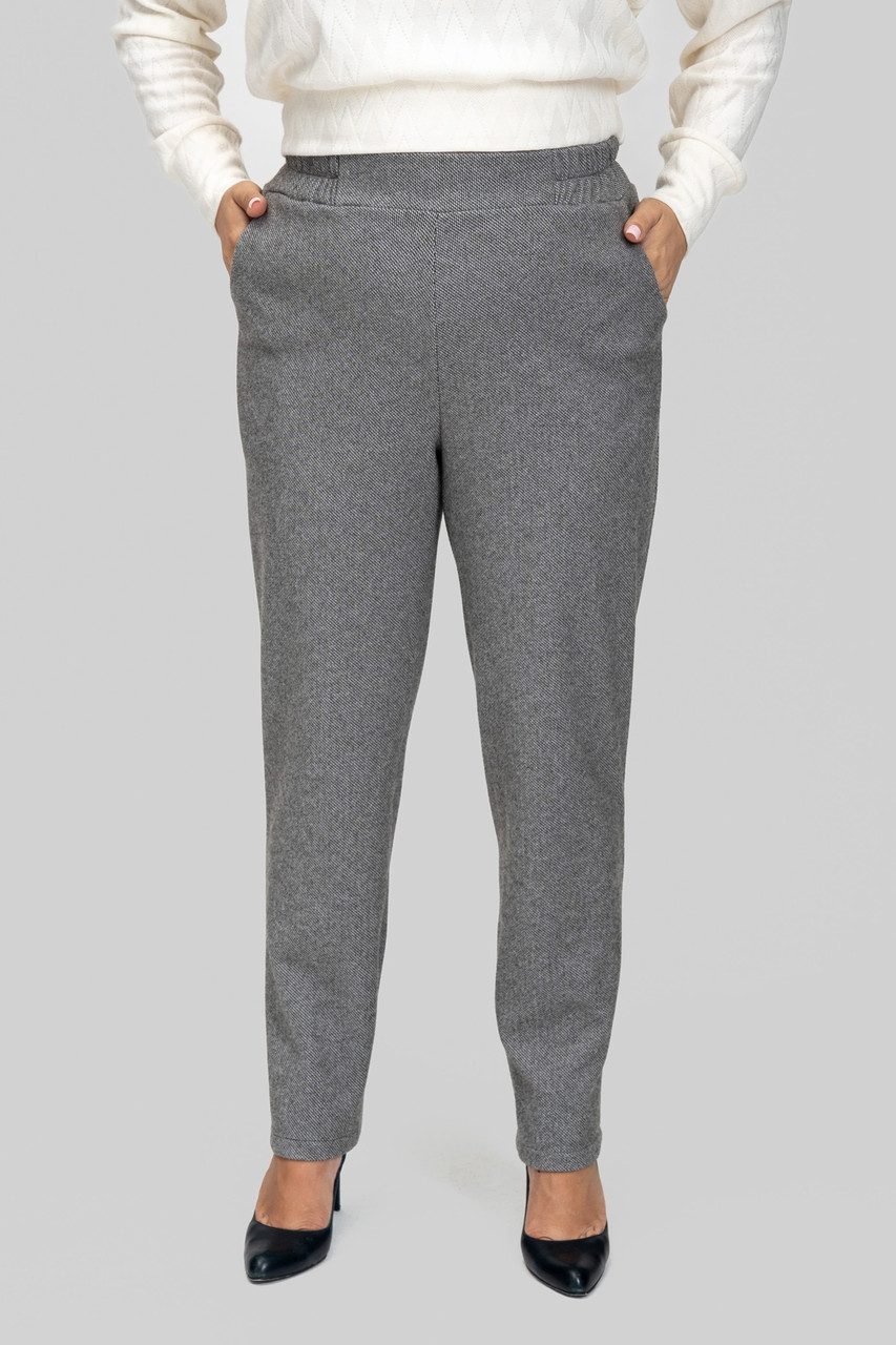 Теплі жіночі штани висока посадка на резинці