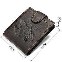 Портмоне чоловіче з орлом 20231 Vintage Коричневе, фото 3