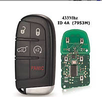 Смарт ключ Jeep 4+1 кнопки 433mhz chip id 4А Keyles