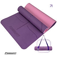 Коврик для йоги и фитнеса EasyFit Polarity рadma с ремнем