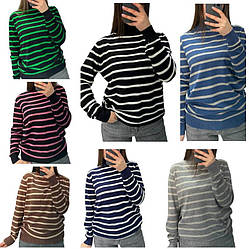 Светр жіночий у смужку горло закот 50-56 кашеміровий G.L.S.A