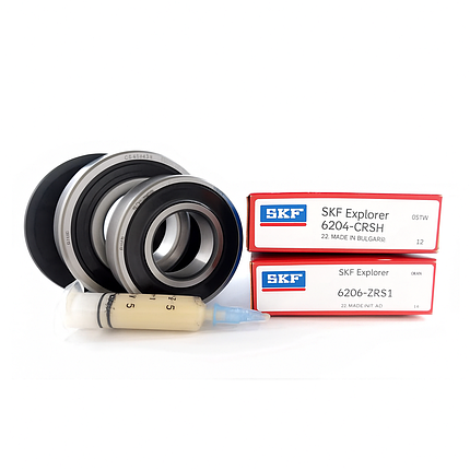 Підшипники для пральної машини Whirlpool (6204-6206 - сальник 40*65*10 - мастило 2 мл) SKF, фото 1