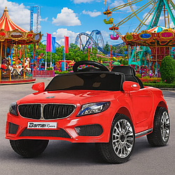 Червоний електромобіль BMW для дітей з пультом, MP3 і фарами, що світяться — модель M3987EBLR-3