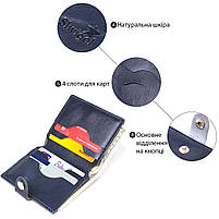 Зручне портмоне із натуральної шкіри Shvigel 16507 Синій, фото 4