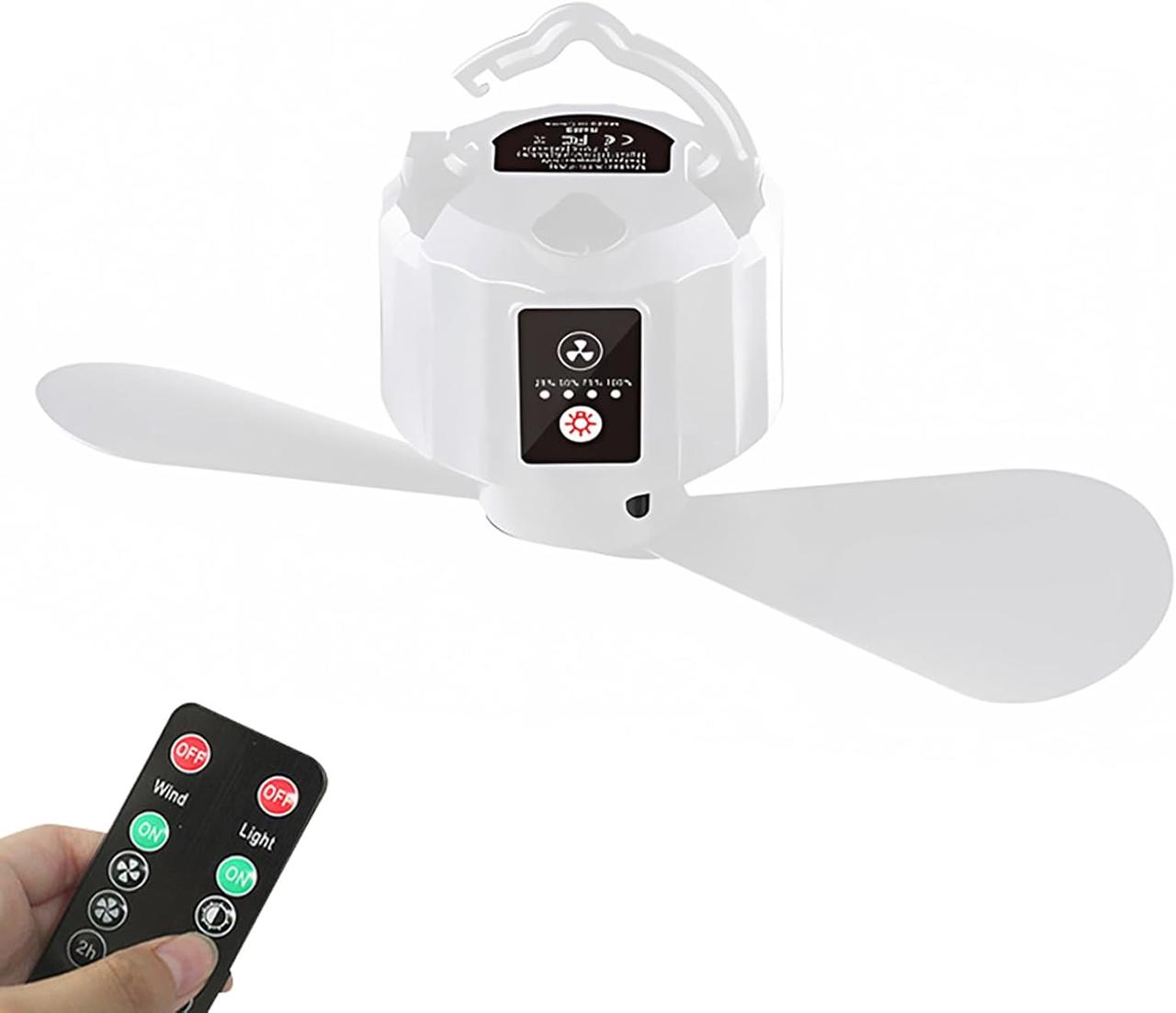 Вентилятор для кемпінгу 5200 мА·год, мініUSB-вентилятор для кемпінгу зі світлодіодною підсвіткою і гачками