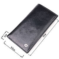 Вертикальний гаманець для чоловіків із натуральної шкіри ST Leather 19420 Чорний, фото 3