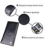 Вертикальний гаманець для чоловіків із натуральної шкіри ST Leather 19420 Чорний, фото 4