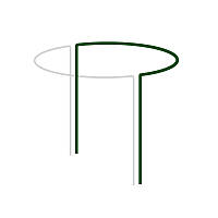 Опора для рослин кільцева 1/2 кола, 100см, Ø40см, TYRP440100