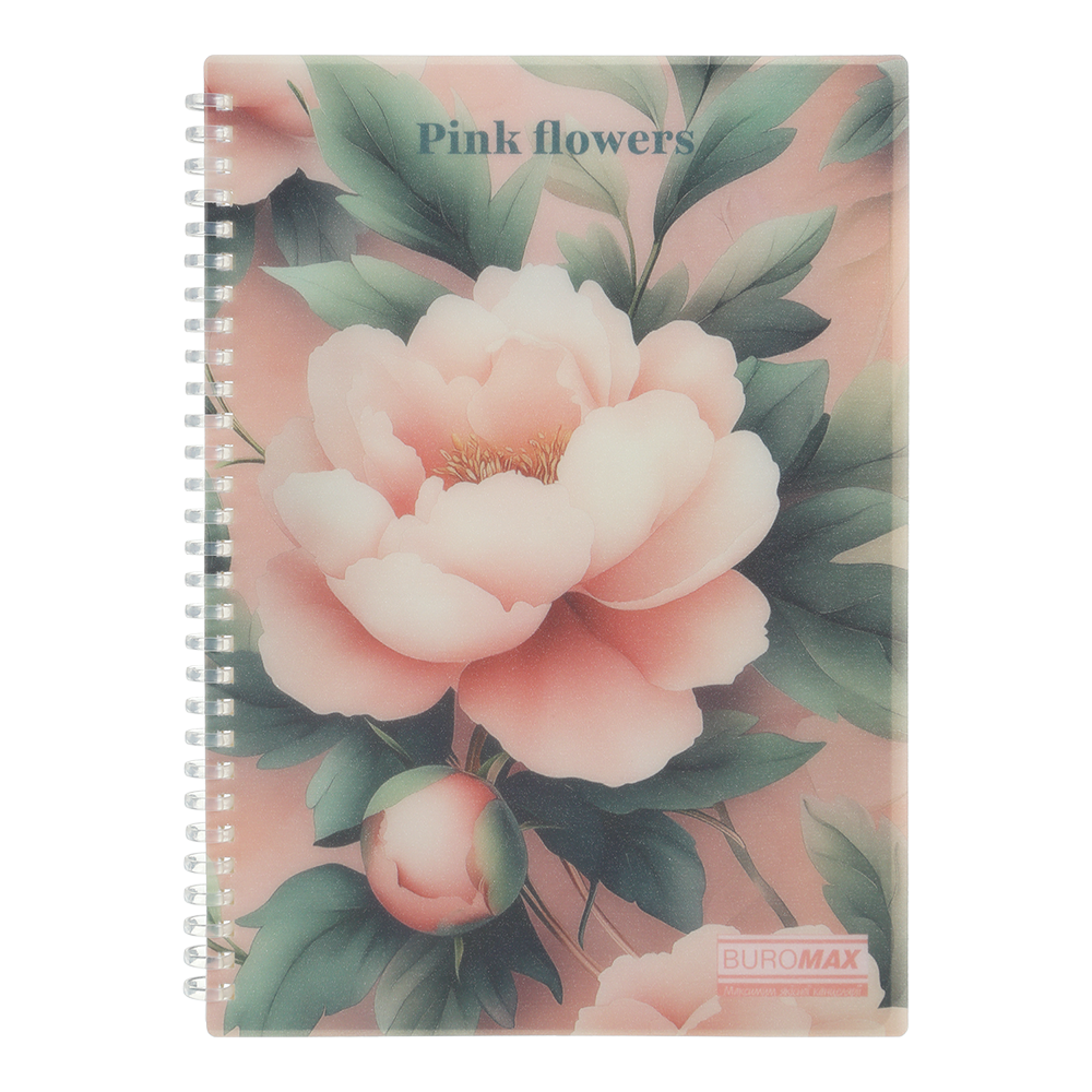 Зошит для записів Buromax BM.2586-10 ARABESKI, B5, 80 арк., клітинка, пласт. обкл., рожевий, фото 1