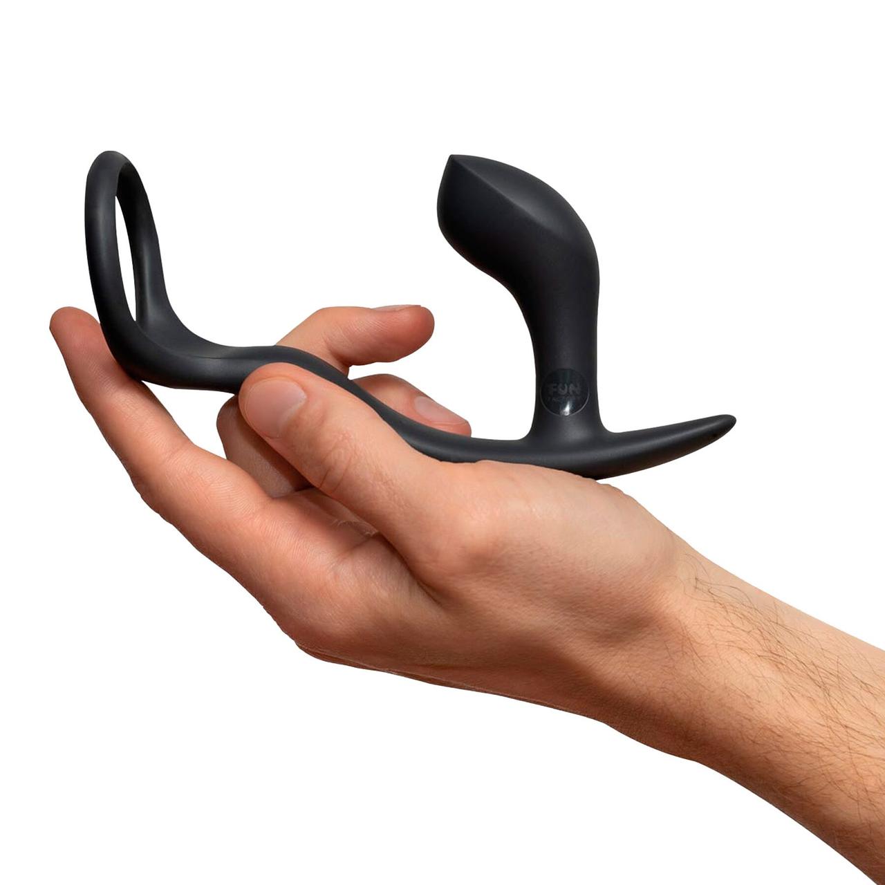 Ерекційне кільце з анальним корком Fun Factory BOOTIE RING slate, Німеччина Преміум силікон