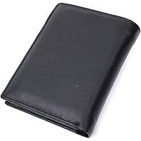 Вертикальне чоловіче портмоне з натуральної шкіри ST Leather 22733 Чорний, фото 2