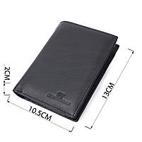 Вертикальне чоловіче портмоне з натуральної шкіри ST Leather 22733 Чорний, фото 3