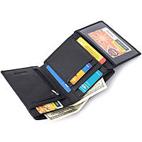 Вертикальне чоловіче портмоне з натуральної шкіри ST Leather 22733 Чорний, фото 7