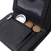 Вертикальне чоловіче портмоне з натуральної шкіри ST Leather 22733 Чорний, фото 8