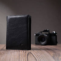 Вертикальне чоловіче портмоне з натуральної шкіри ST Leather 22733 Чорний, фото 9
