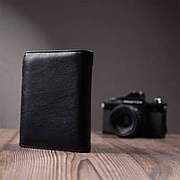 Вертикальне чоловіче портмоне з натуральної шкіри ST Leather 22733 Чорний, фото 10