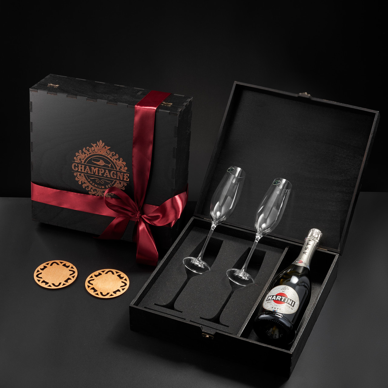 Набір для шампанського 2 келихи з секцією