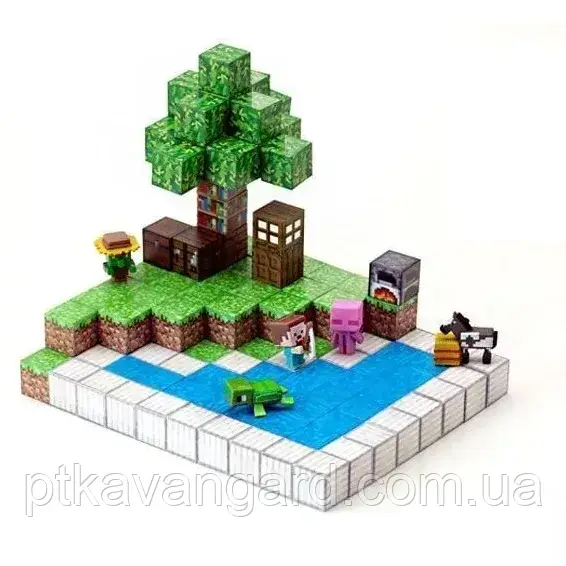 Конструктор магнітний Minecraft пляж 135 магнітних блоків, 5 фігурок Dream World LZCK 008, фото 1