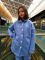 Теплий жіночий жакет із начосом на ґудзиках