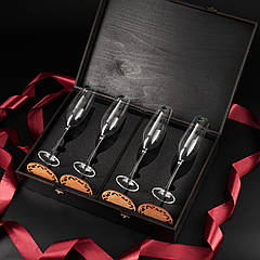 Набір для шампанського на 4 бокали