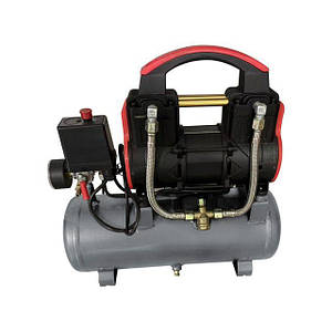 Компресор 9 л, 0.75 кВт, 220 В, 8 aтм, 200 л/хв, 2800 об/хв, безмасляний, 2 циліндра INTERTOOL PT-0015