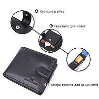 Якісний горизонтальний гаманець із натуральної шкіри ST Leather 22455 Чорний, фото 4