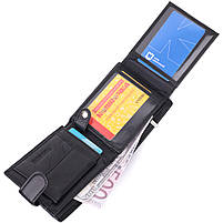 Якісний горизонтальний гаманець із натуральної шкіри ST Leather 22455 Чорний, фото 7