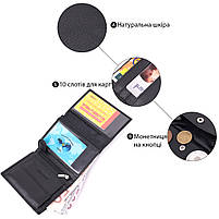 Гаманець вертикального формату з натуральної шкіри ST Leather 22474 Чорний, фото 4