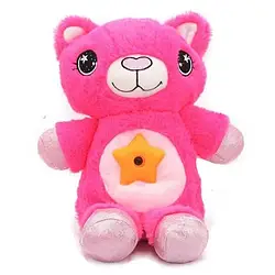 Дитяча іграшка плюшева Кішка нічник-проєктор зоряного неба Star Belly Рожевий